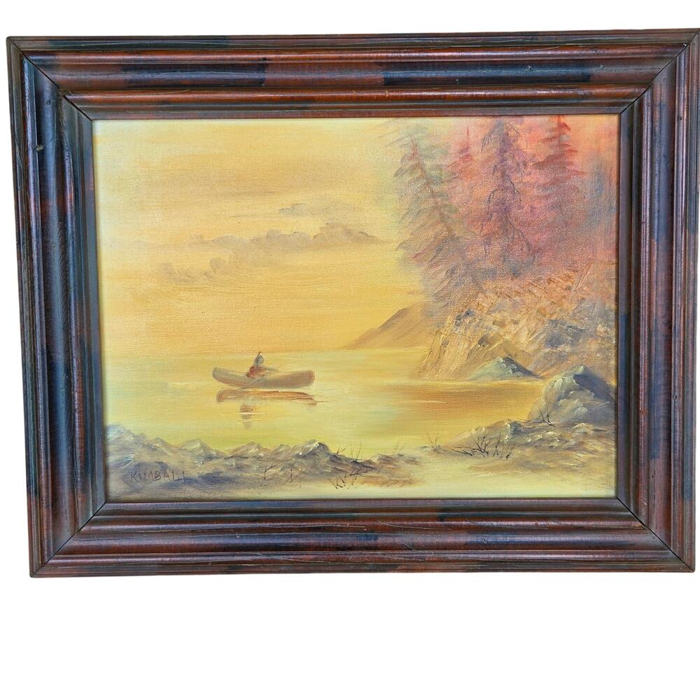Carol Kimball Original Oil Painting Vintage Landscape Framed 21x17